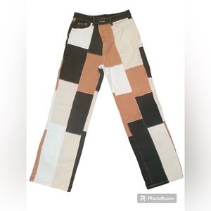 Shein Patchwork Print Jeans